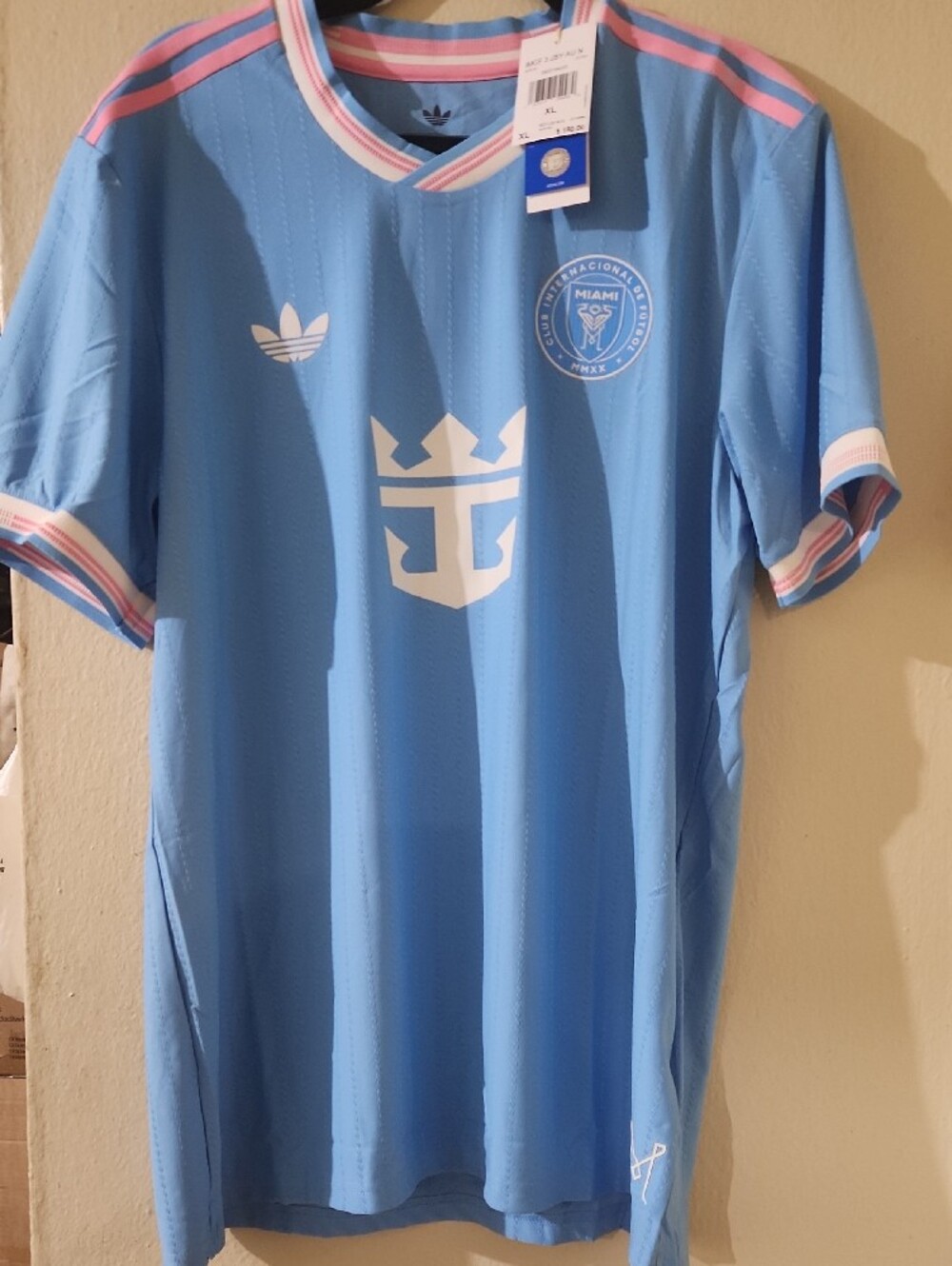 adidas Sky Blue Miami Club Soccer Jersey with Pastel Trim